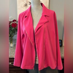 Chico’s Pink Full Zip Jacket wear multiple ways lightweight Chico’s 3 or 16 XL